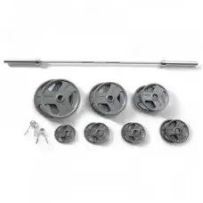 Gold's Gym 300 lb Olympic Weight Set With Barbell, Plates, Collars And Storage Rack - WGGOP300