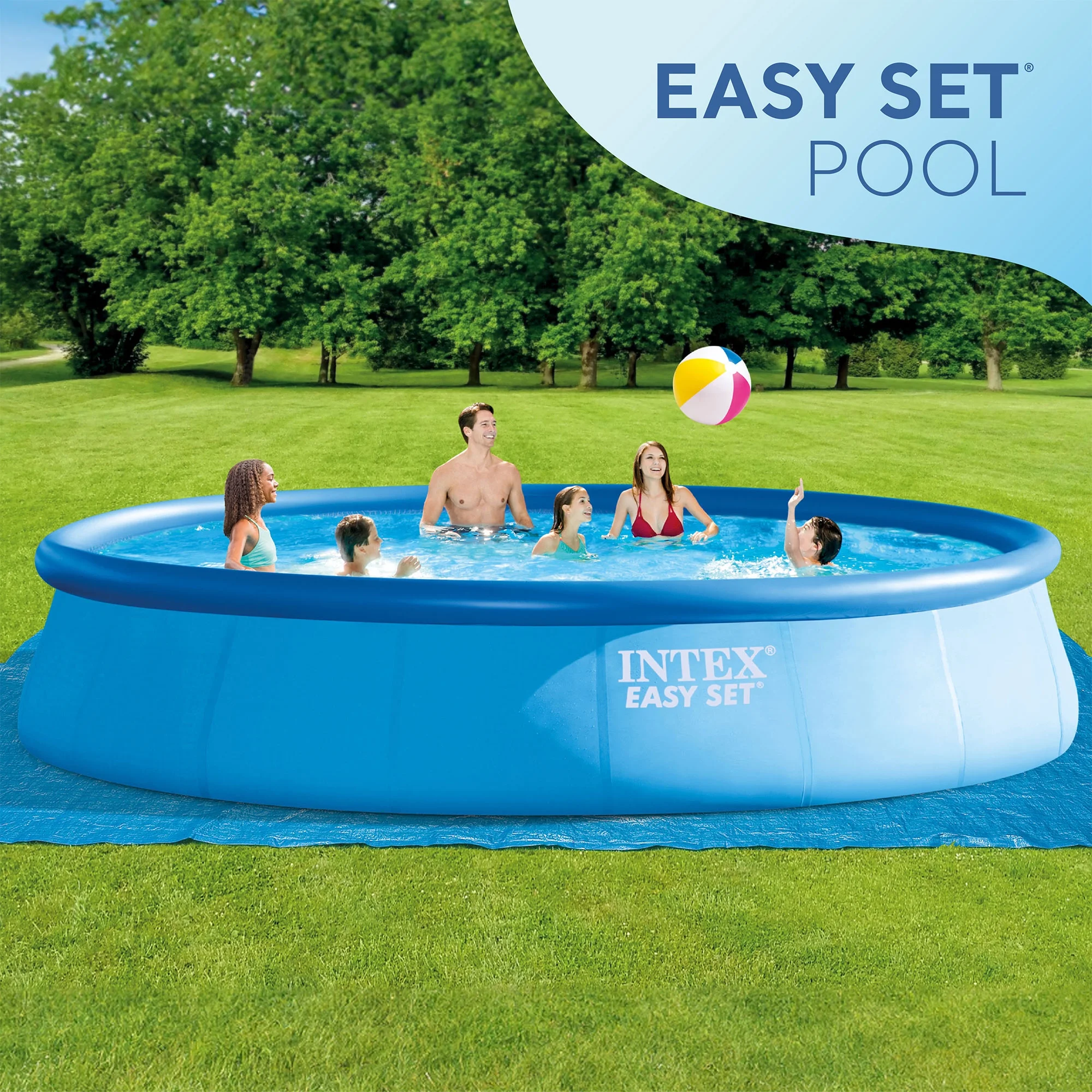 Intex 18' x 48" Inflatable Outdoor Pool Set with Filter Cartridges (6 Pack)