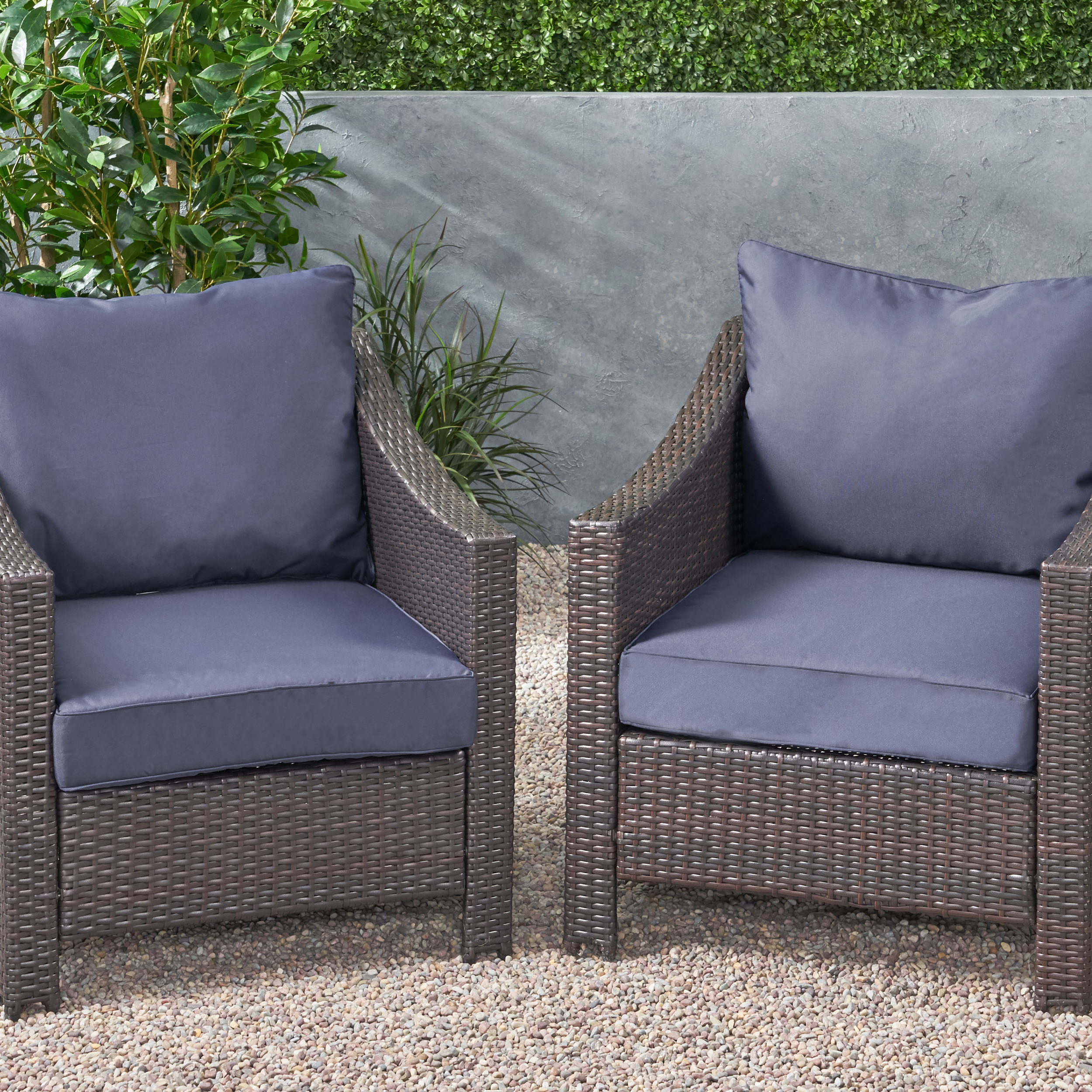 Noble House 23.50"x 27.00" White Rectangle Chair Outdoor Seating Cushions (2 Pack)