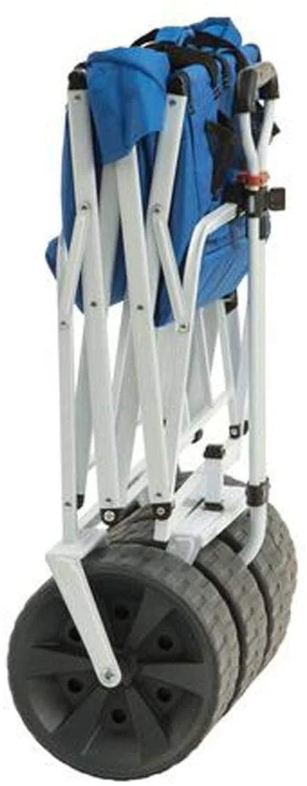 Mac Sports Heavy Duty Collapsible Folding All Terrain Utility Beach Wagon Cart Blue/Black