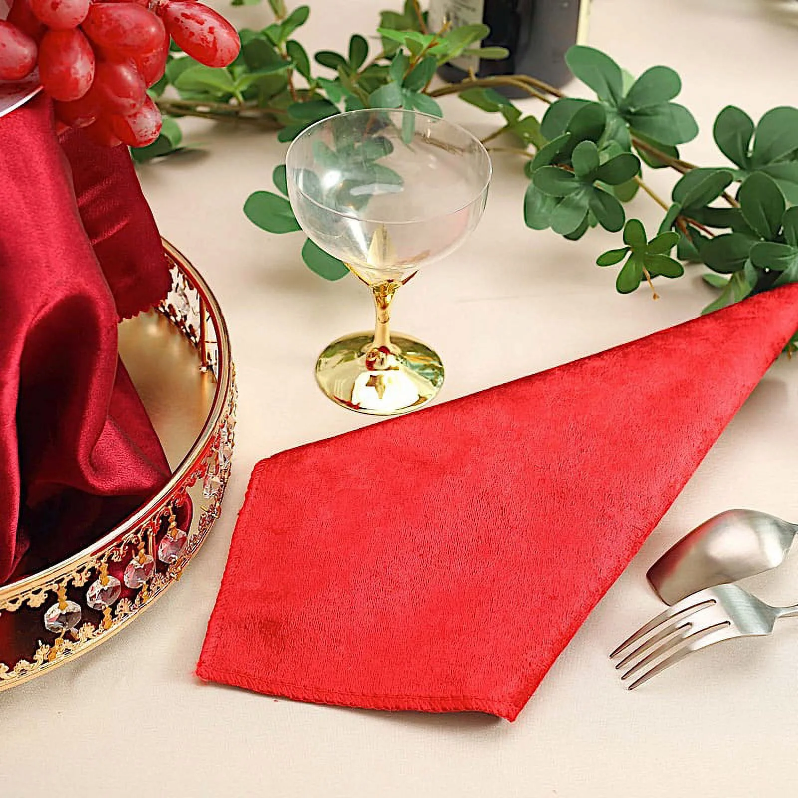 BalsaCircle 100 Pieces 20" x 20" Navy Blue Premium Velvet Napkins Linens