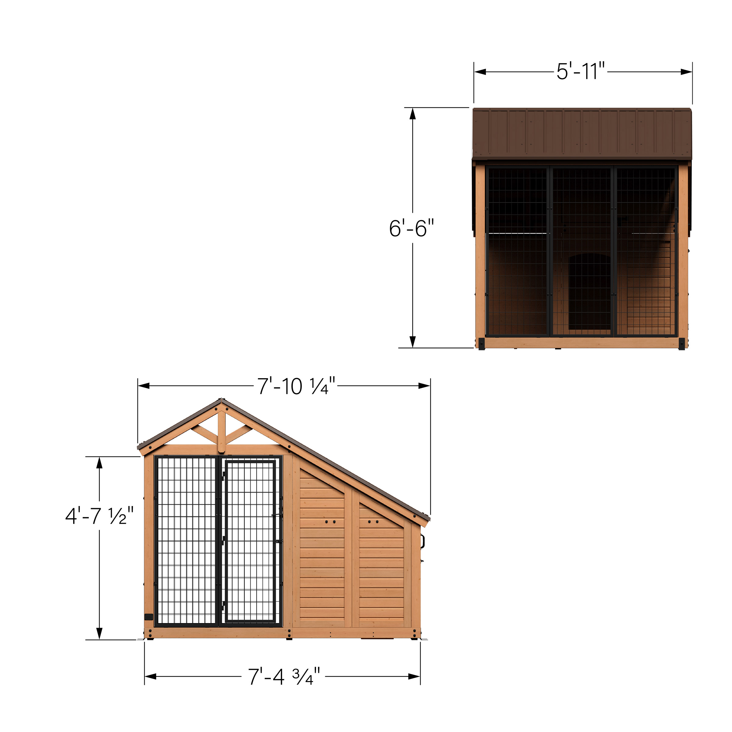 Backyard Discovery 7' x 5' Canine Cabin Cedar Wood Outdoor Dog Kennel