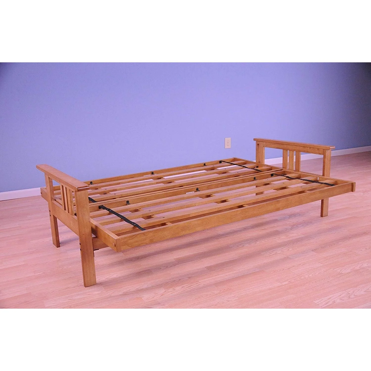 Homestock African Artifacts Full Size Futon Frame Set with Mattress, Easily Converts to Bed, Versatile Design Futon Frame for All Spaces, 33"H x 79"L x 37"D-Color:Linen Charcoal,Size:Barbados