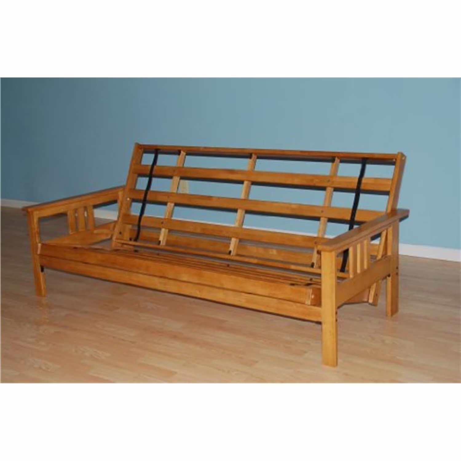 Homestock African Artifacts Full Size Futon Frame Set with Mattress, Easily Converts to Bed, Versatile Design Futon Frame for All Spaces, 33"H x 79"L x 37"D-Color:Linen Charcoal,Size:Barbados