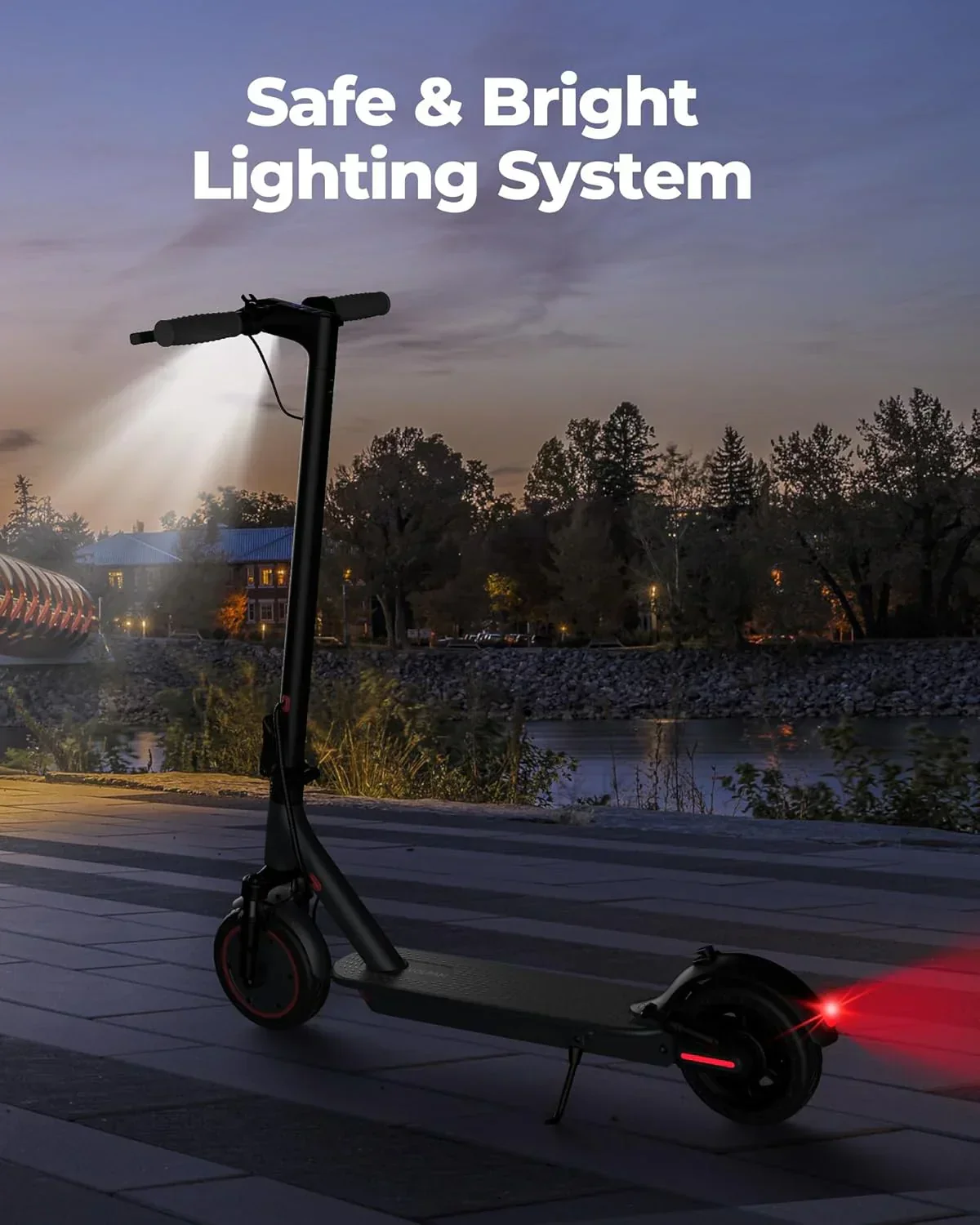 Electric Scooter 350W/500W Motor, 8.5/10 Solid Tires, 19/22 Mph, 28/21/12 Miles Range