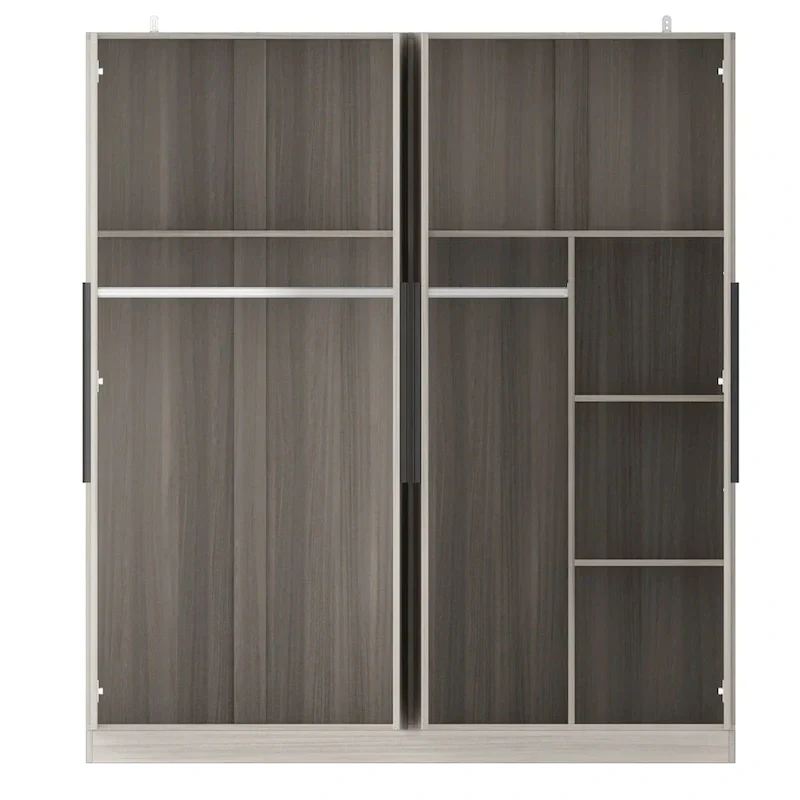 Modern Freestanding Solid Wood Wardrobe Closet With Storage Shelves