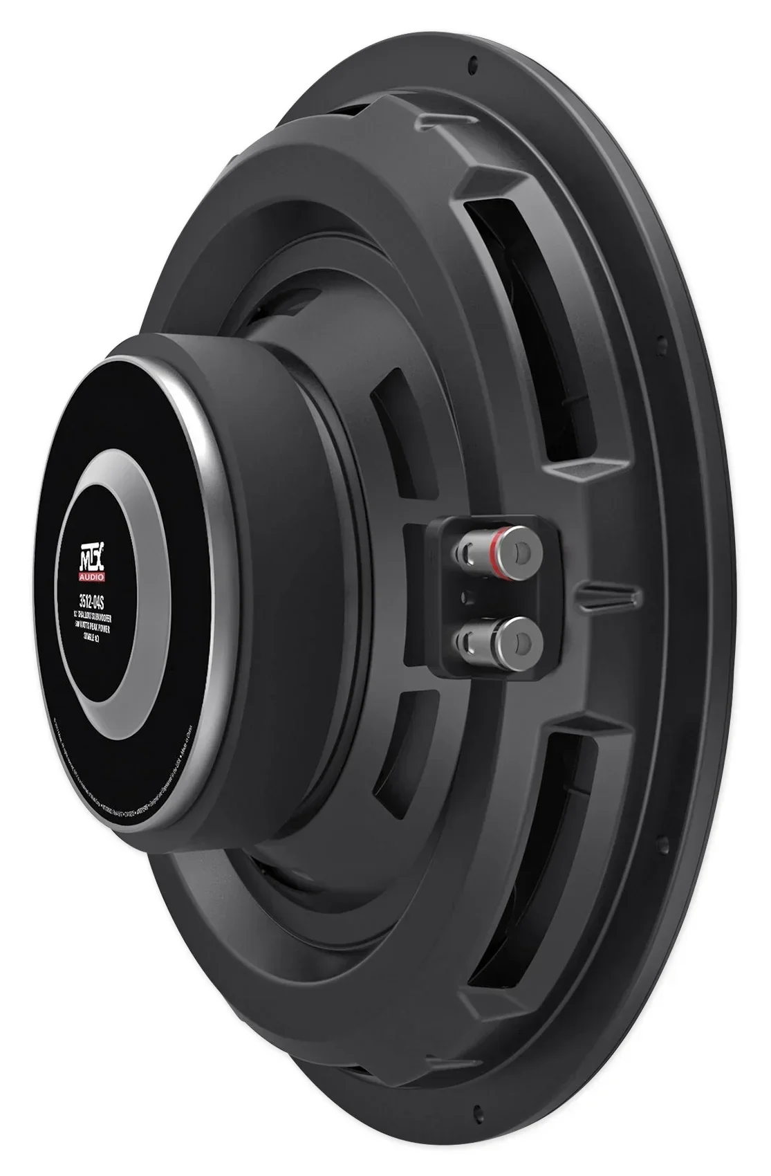 MTX 3512-04S 12in 600W Shallow Subwoofer With Sealed Enclosure, Amplifier And Wires - 3512-04S