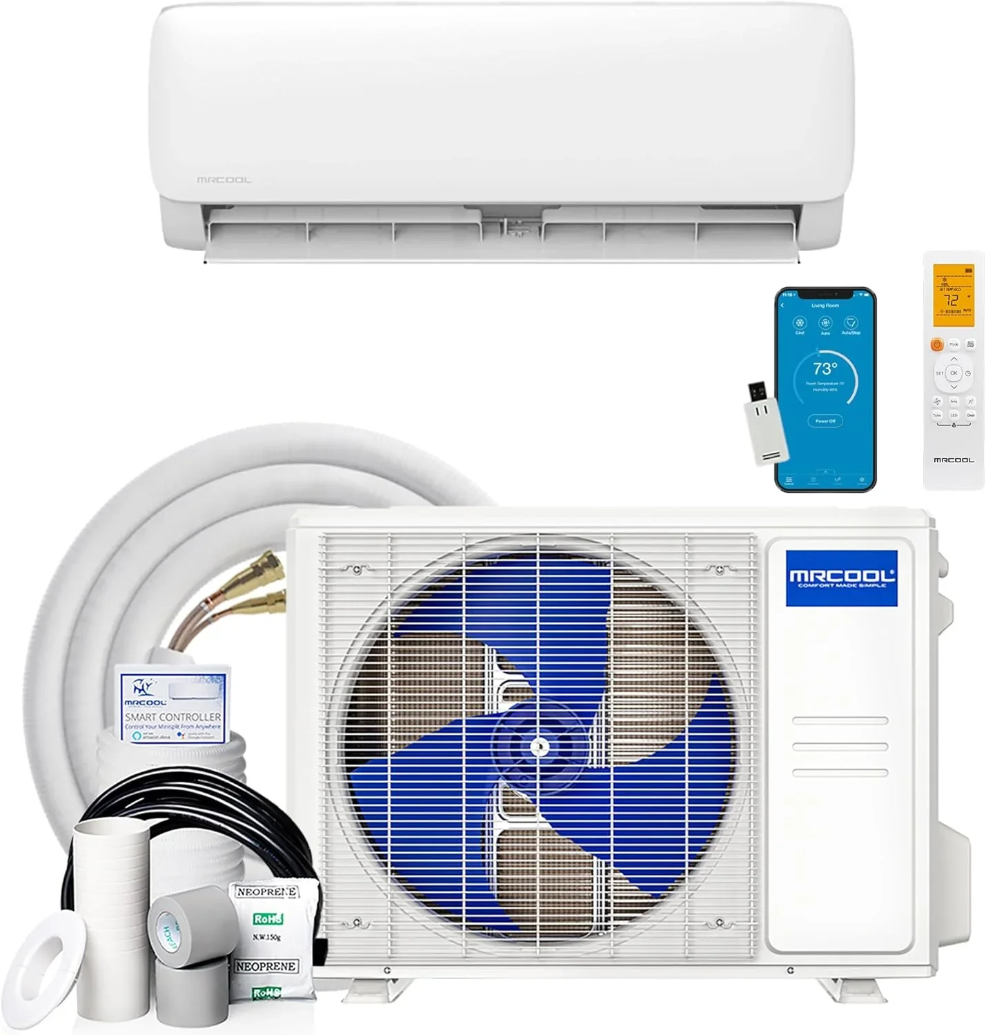 MRCOOL 24000 BTU 230V Ductless Inverter Mini Split Air Conditioner & Heat Pump System, Easy Pro Series – Wall-Mounted AC Unit w/Heating and Cooling for Home, Office & Commercial Space