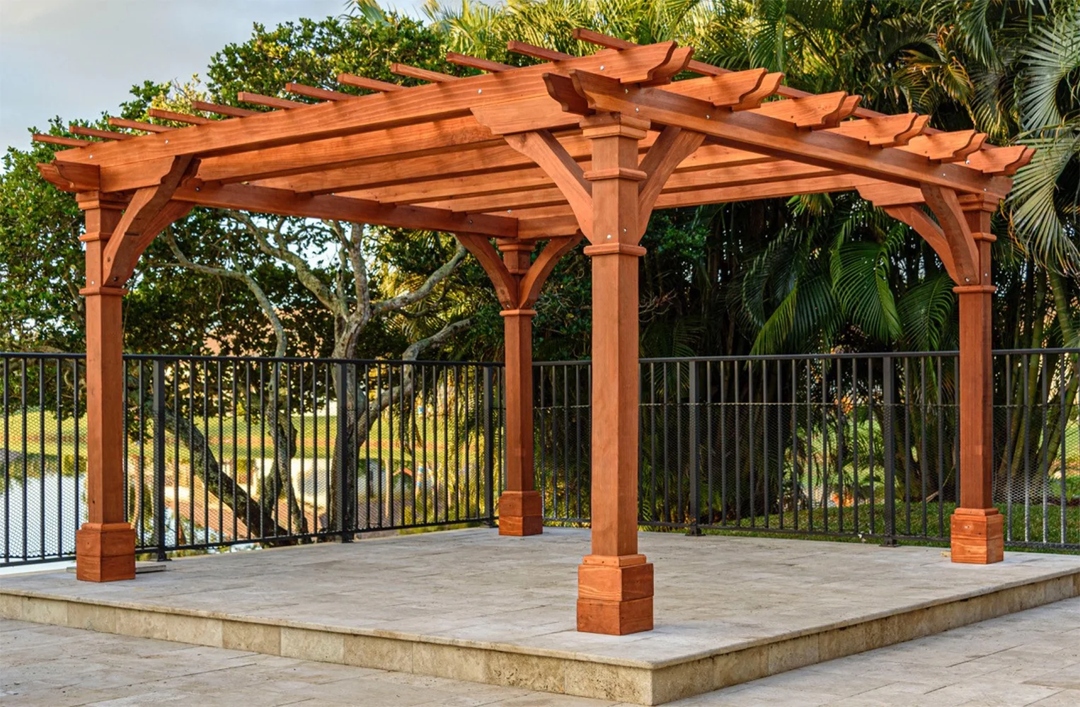 14 ft. x 14 ft. Pacific Redwood Double Beam Premium Pergola