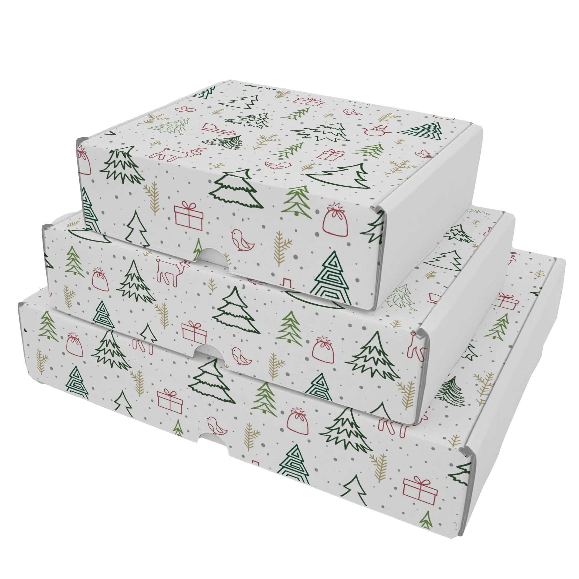 Ucanpack Christmas Packing Boxes 11 x 7 x 3" - 50 Pack Winter Forest Printed Holiday Boxes - Holiday Shipping Box Made In USA Holiday Box Corrugated Shipping Boxes