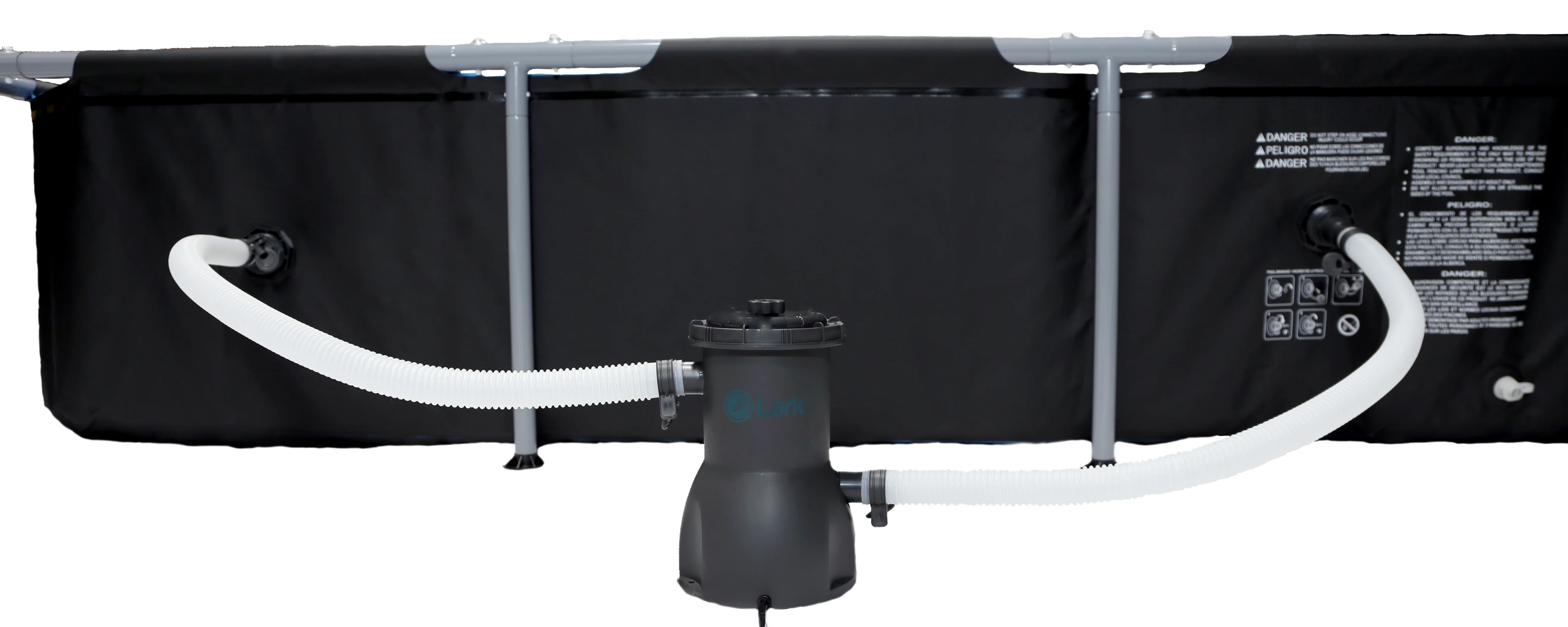 Lark 7' x 24" Square Metal Frame Splash Pool with 530 gallon Filtration Pump