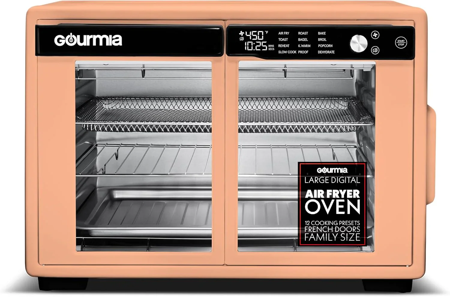 Gourmia French Door Air Fryer Oven – 37 Qt Large Capacity Convection Toaster Oven