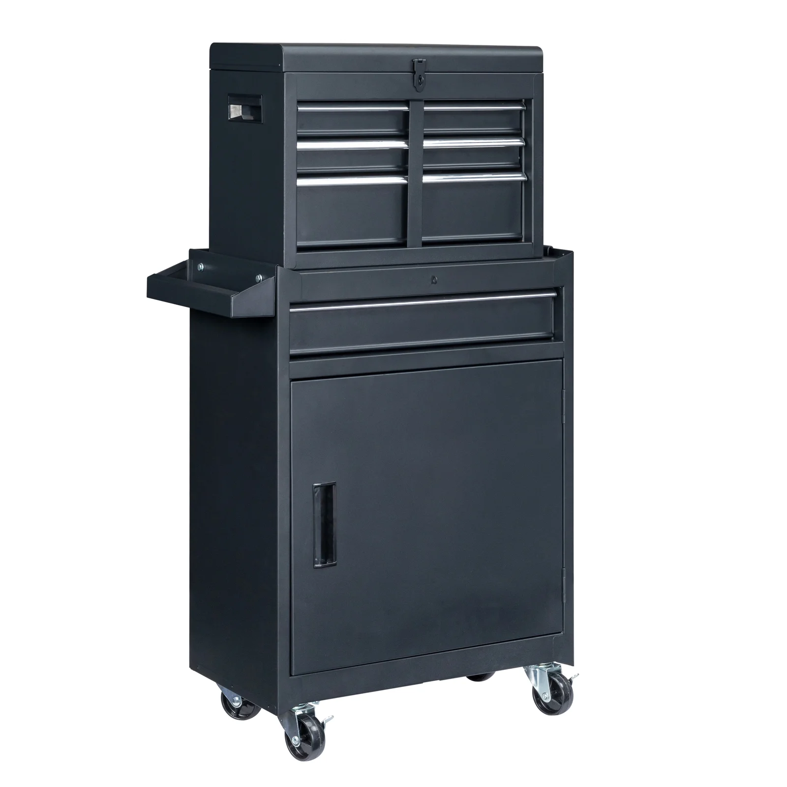 Ktaxon 4-Drawer 2-IN-1 Rolling Tool Chest Storage Cabinet, Mechanic Tool Organizer Box, 23.2" L x 11" W x 40.2" H, Black