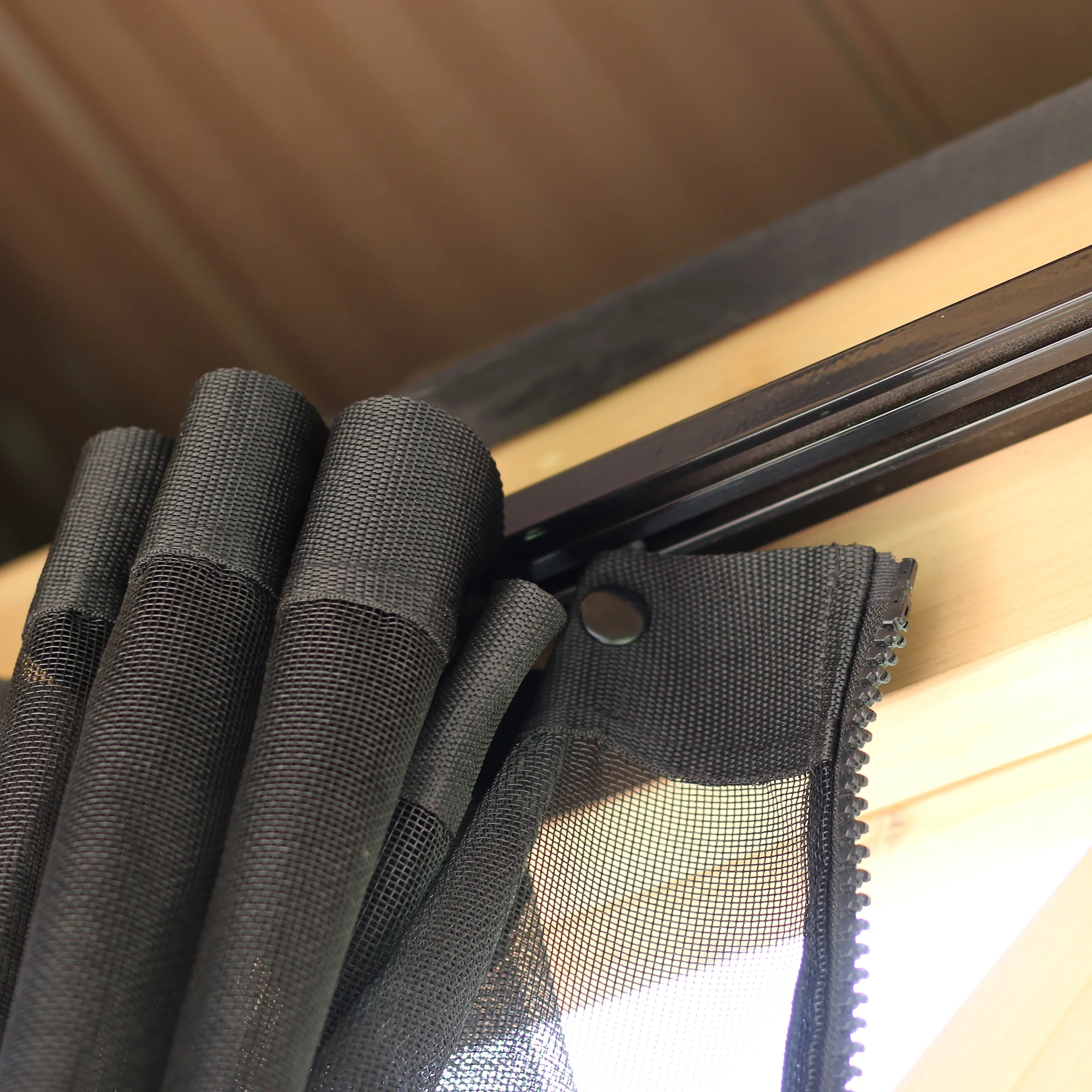 Yardistry Black Mosquito Screen Mesh Kit designed for the 12' x 20' Meridian Gazebo
