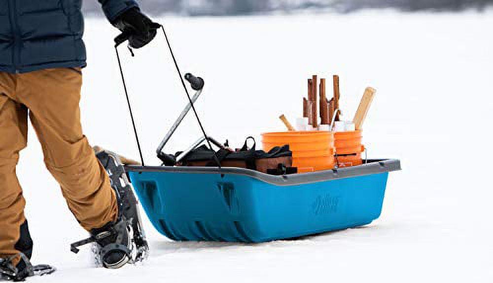Pelican Trek 52 Utility Sled – Ram-X Runners. Pull Rope and Travel Cover – 4 Season Sled – Heavy Duty RAM-X Construction – Carry Up to 226 lb – Cyan
