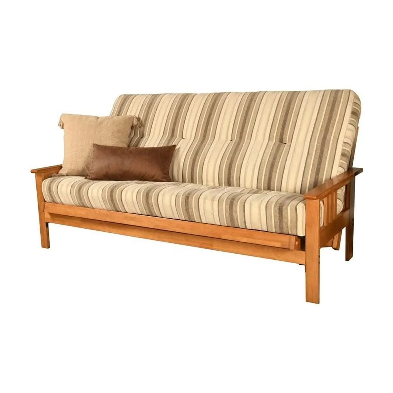 Homestock African Artifacts Full Size Futon Frame Set with Mattress, Easily Converts to Bed, Versatile Design Futon Frame for All Spaces, 33"H x 79"L x 37"D-Color:Linen Charcoal,Size:Barbados