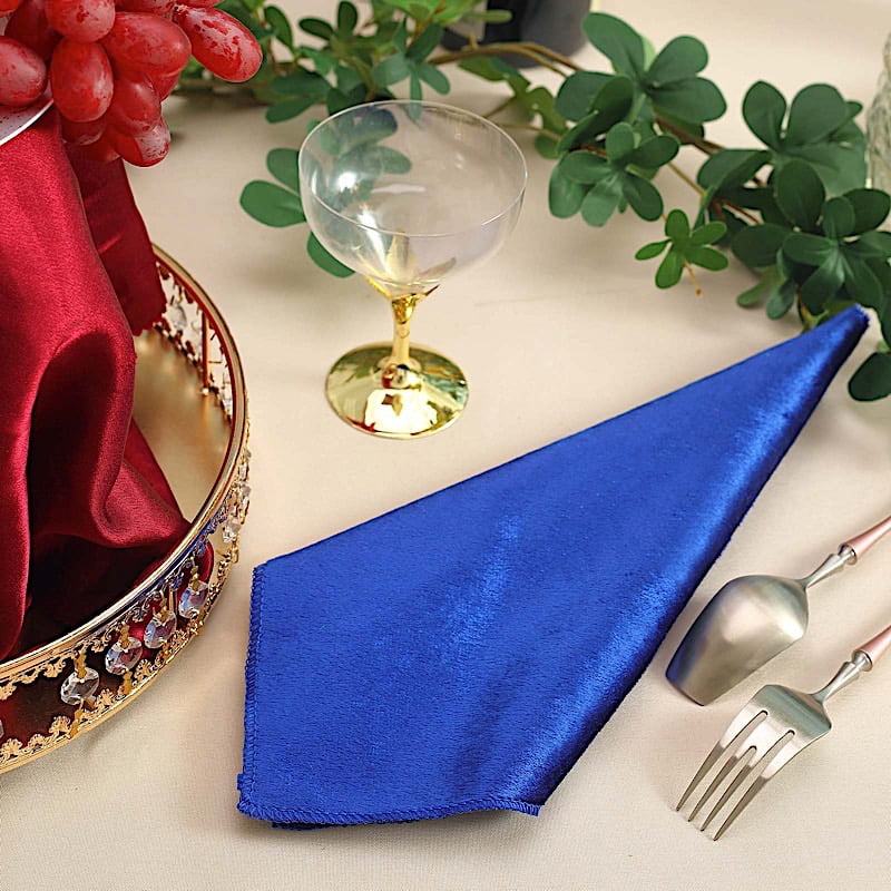 BalsaCircle 100 Pieces 20" x 20" Navy Blue Premium Velvet Napkins Linens