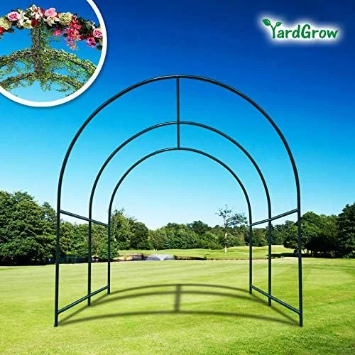 Large Garden Support Arch Frame Climbing Plant Arch Arbor for Various Climbing Plant Roses Vines Birthday Wedding Party Decoration Pergola Frame (6.5 x 7 x 7.2ft)