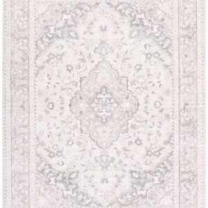 SAFAVIEH Restoration Vintage April Medallion Area Rug, Grey/Ivory, 8' x 10'
