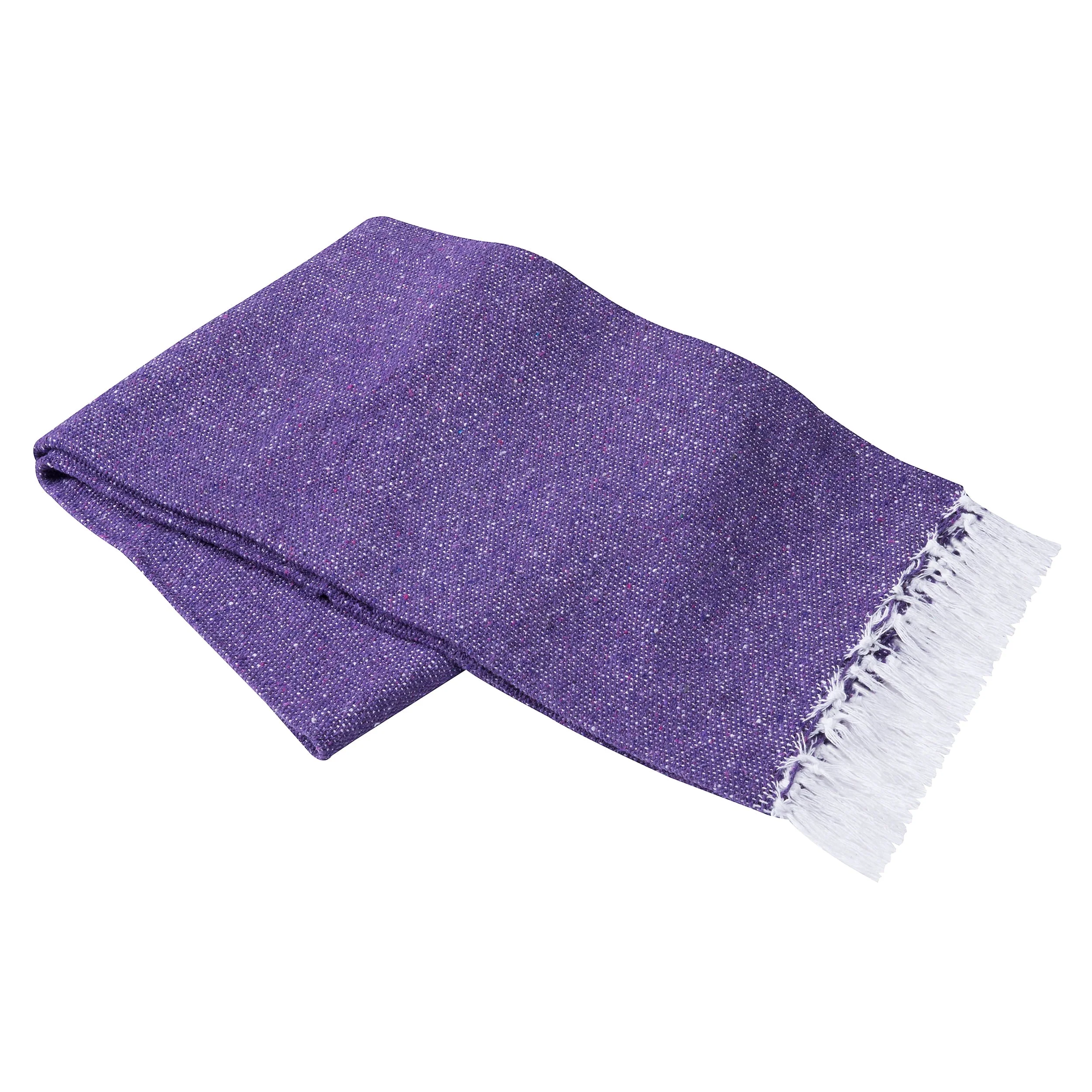 Vera Cruz 10 Pack Yoga Mexican Blankets, 75″ x 53″ Outdoor Blankets, Purple