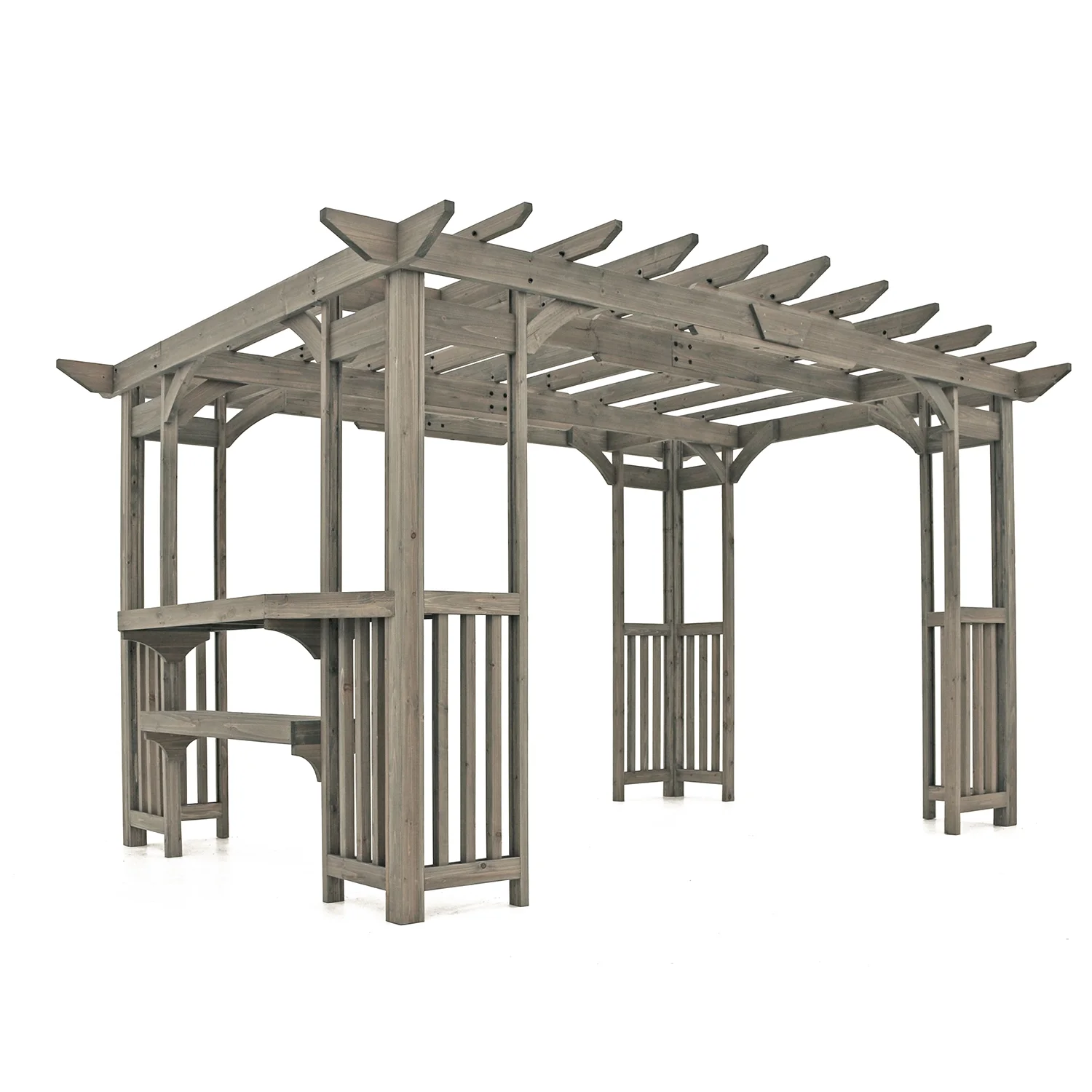 Yardistry 10 ft. x 14 ft. Madison Pergola with Bar and Sunshade