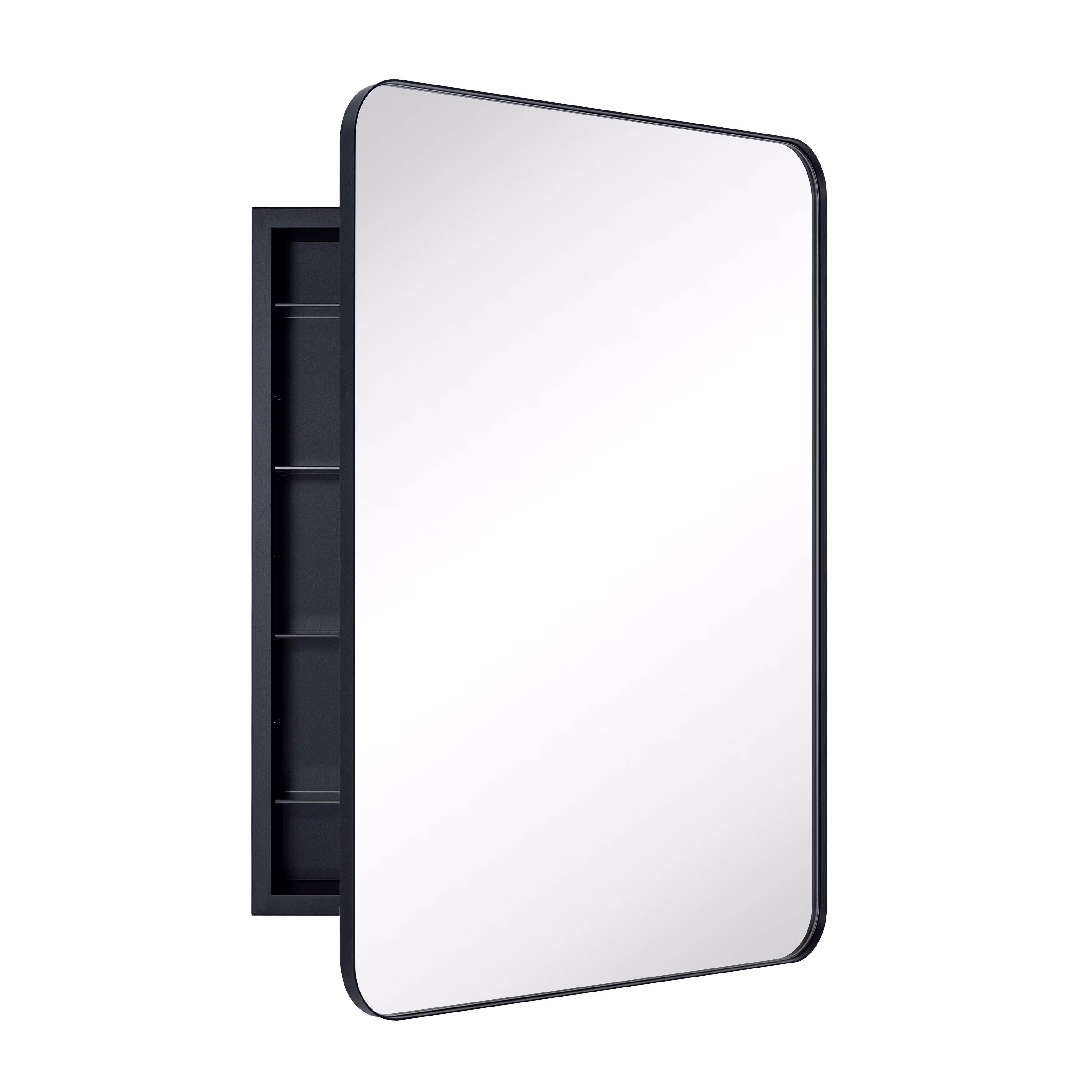TEHOME WH Recessed Framed Medicine Cabinet with Mirror and Adjustable Shelves 16" x 24" - Chrome