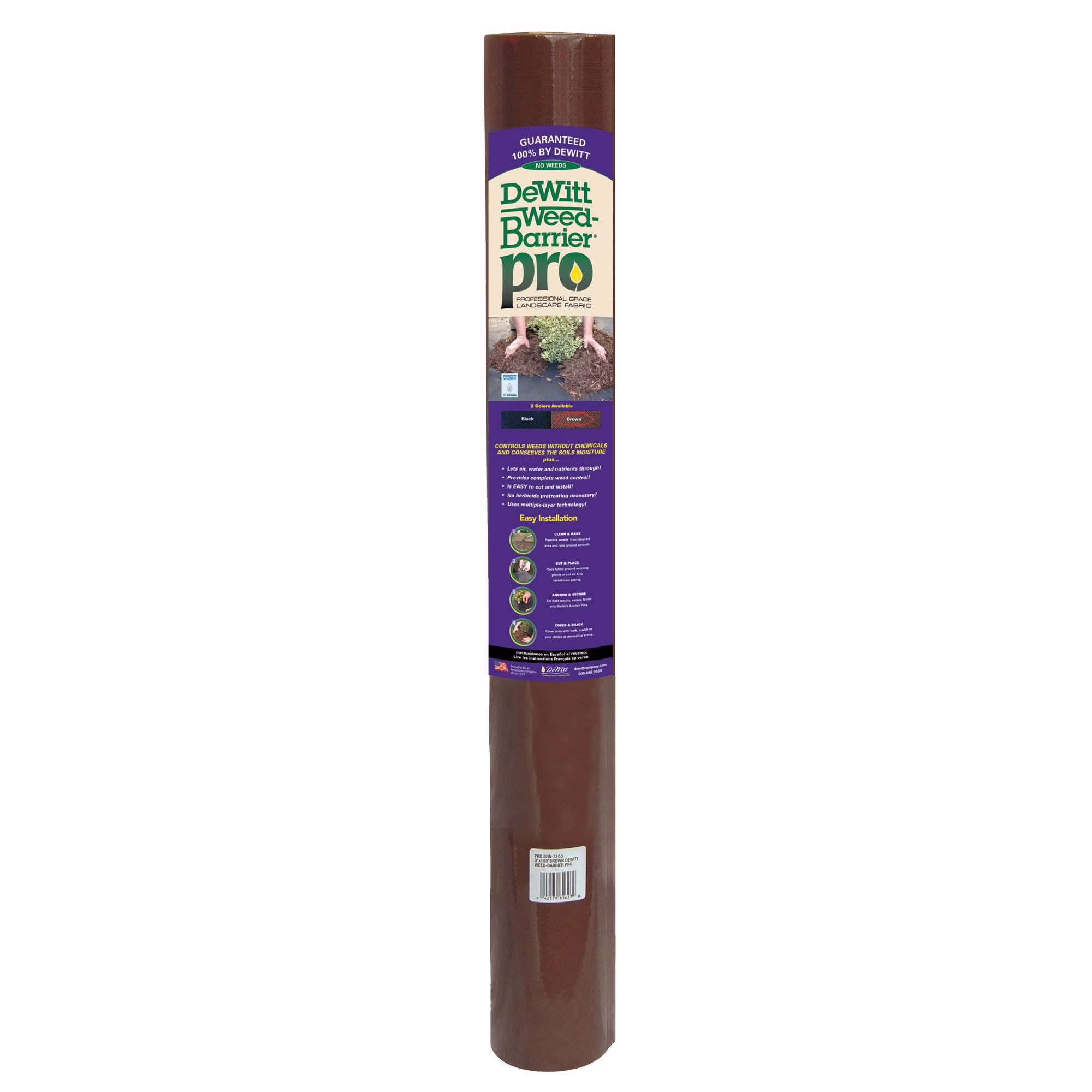 DeWitt Barrier Pro Landscape Fabric in Brown (3 Ounces), 4′ x 300′ Refill
