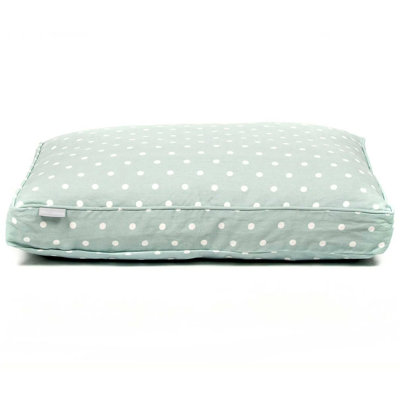 Dog Cushion in Duck Egg Spot