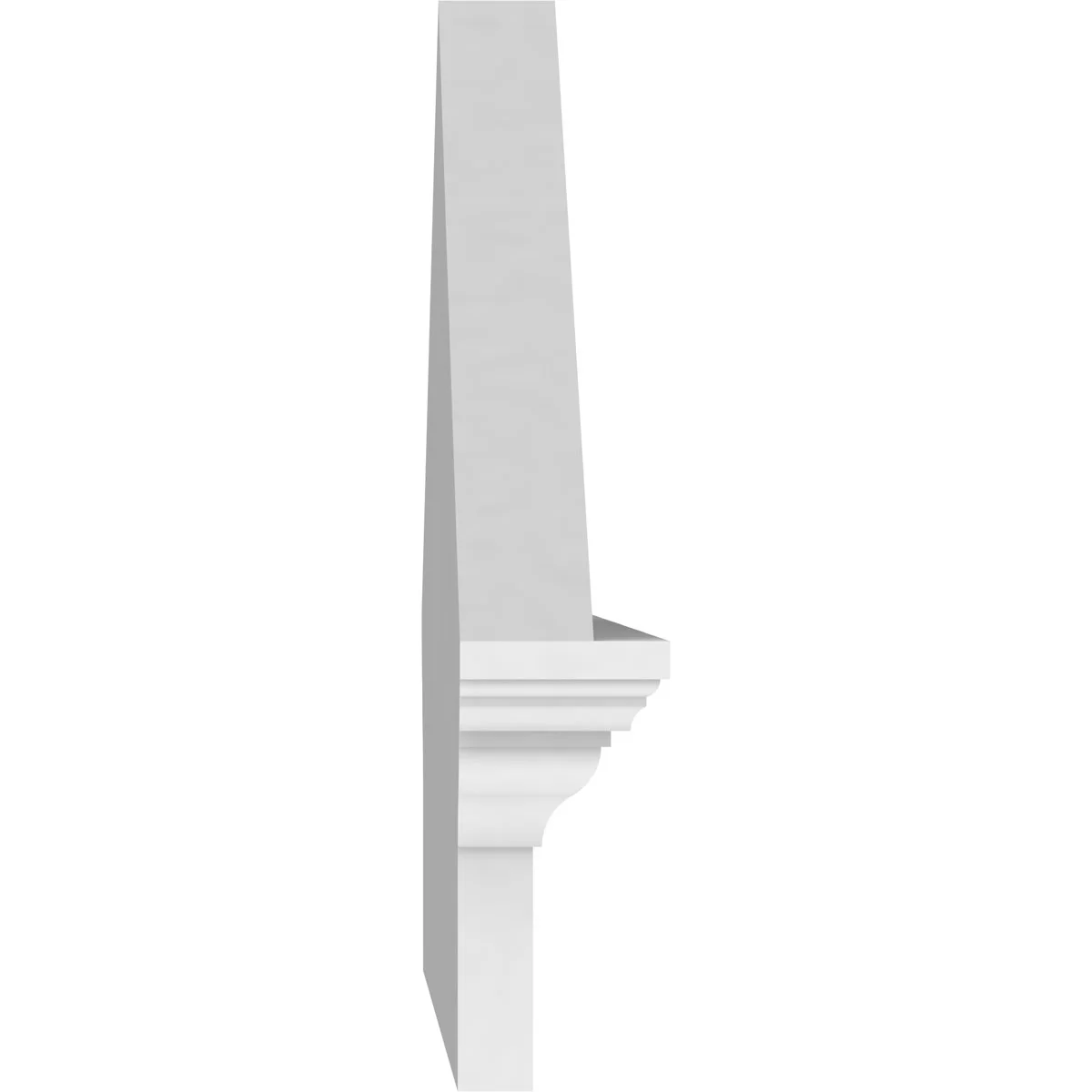 Ekena Millwork 52"W x 19-7/8"H x 2-3/4"P (Pitch 6/12) Peaked Cap Sunburst Architectural Grade PVC Combination Pediment