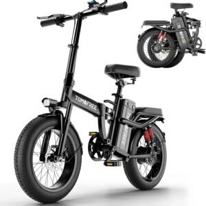 Tomofree Folding Electric Bike For Adults, 1200W, 48V 20Ah, 16 x 3in Tire, 330lbs, Black - T1