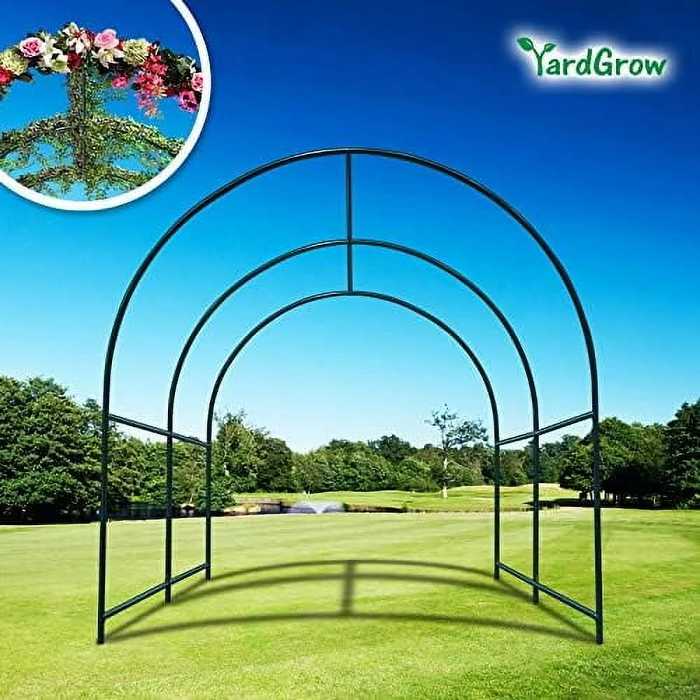 Large Garden Support Arch Frame Climbing Plant Arch Arbor for Various Climbing Plant Roses Vines Birthday Wedding Party Decoration Pergola Frame (6.5 x 7 x 7.2ft)