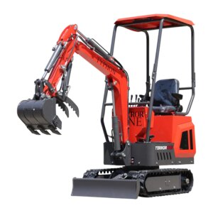 TYPHON 1-Ton Mini Excavator With Canopy, Hydraulic Thumb And 13.5hp Engine - TERROR ONE STORM