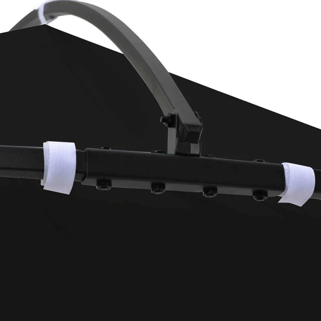 vidaXL Outdoor 9.8 x 9.5 Round Canopy Pavilion, UV & Water-Resistant, White & Black