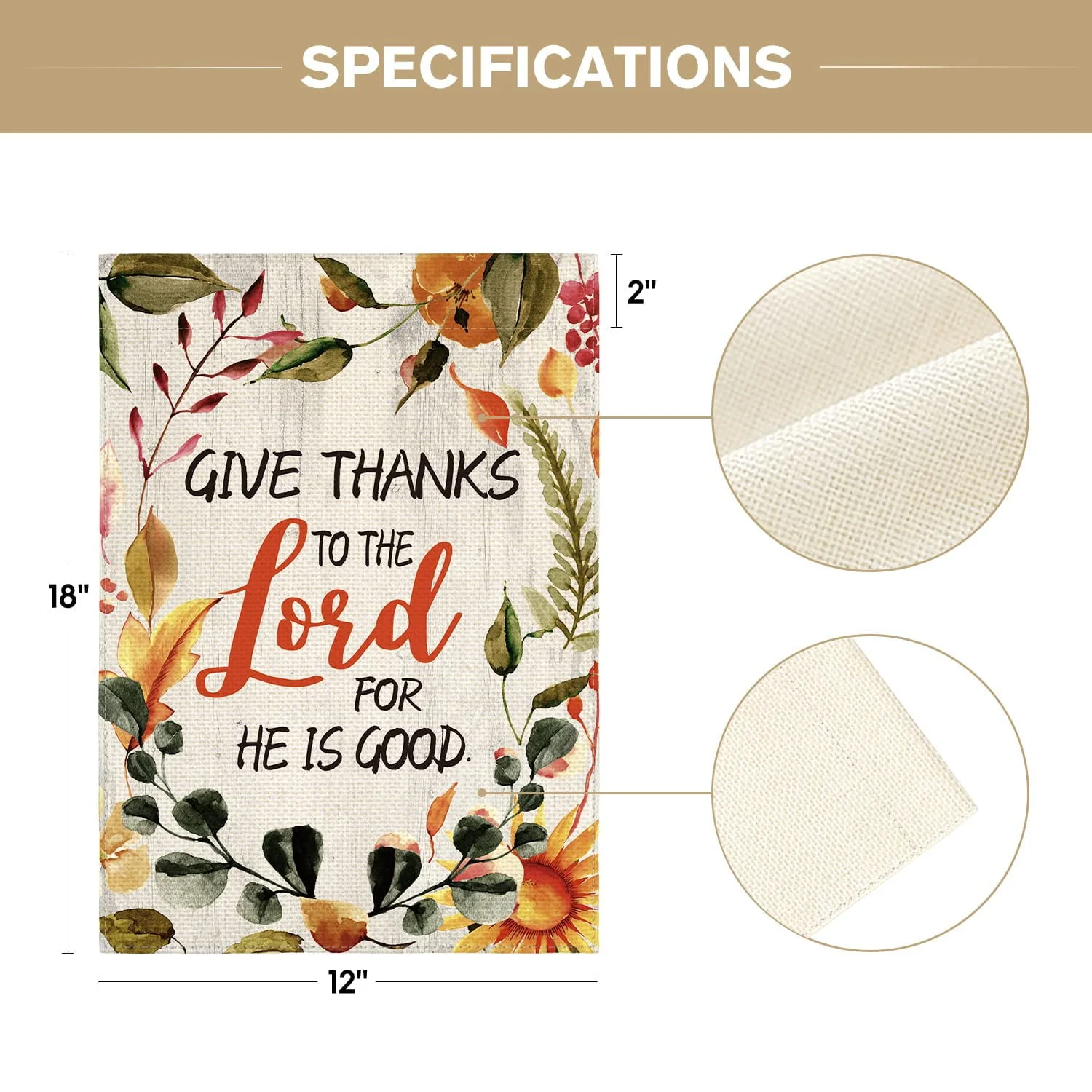Artoid Mode Give Thanks to The Lord Thanksgiving Garden Flag 12 x 18 Inch