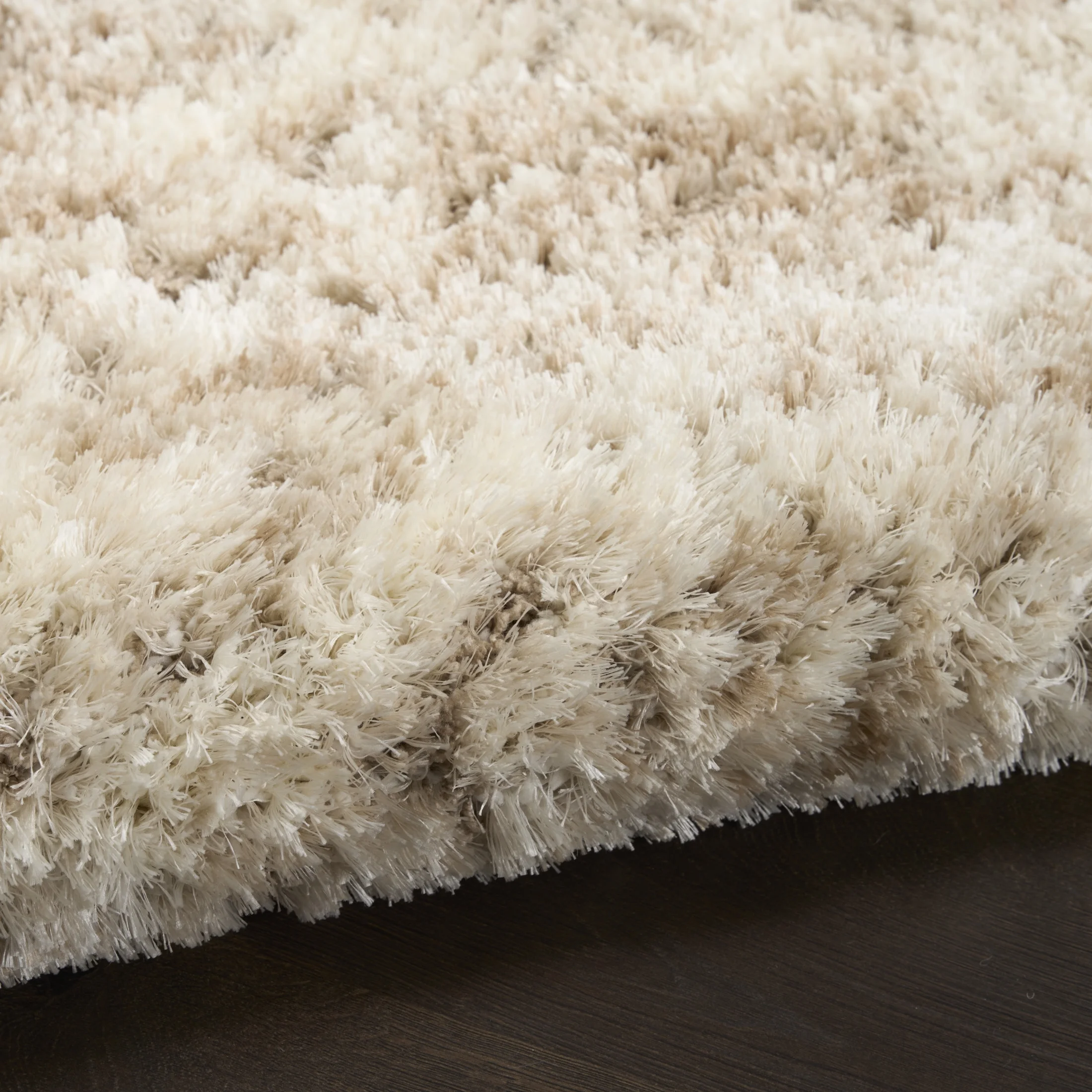 Nourison Luxurious Shag 5'3" x 7'3" Ivory Dark Beige Modern Indoor Rug