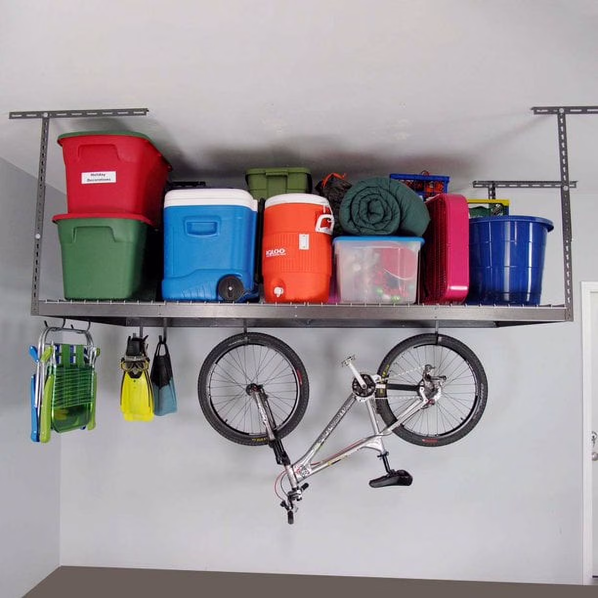 MonsterRax 4' x 8' Overhead Garage Storage Rack Holds 500 Pounds, White