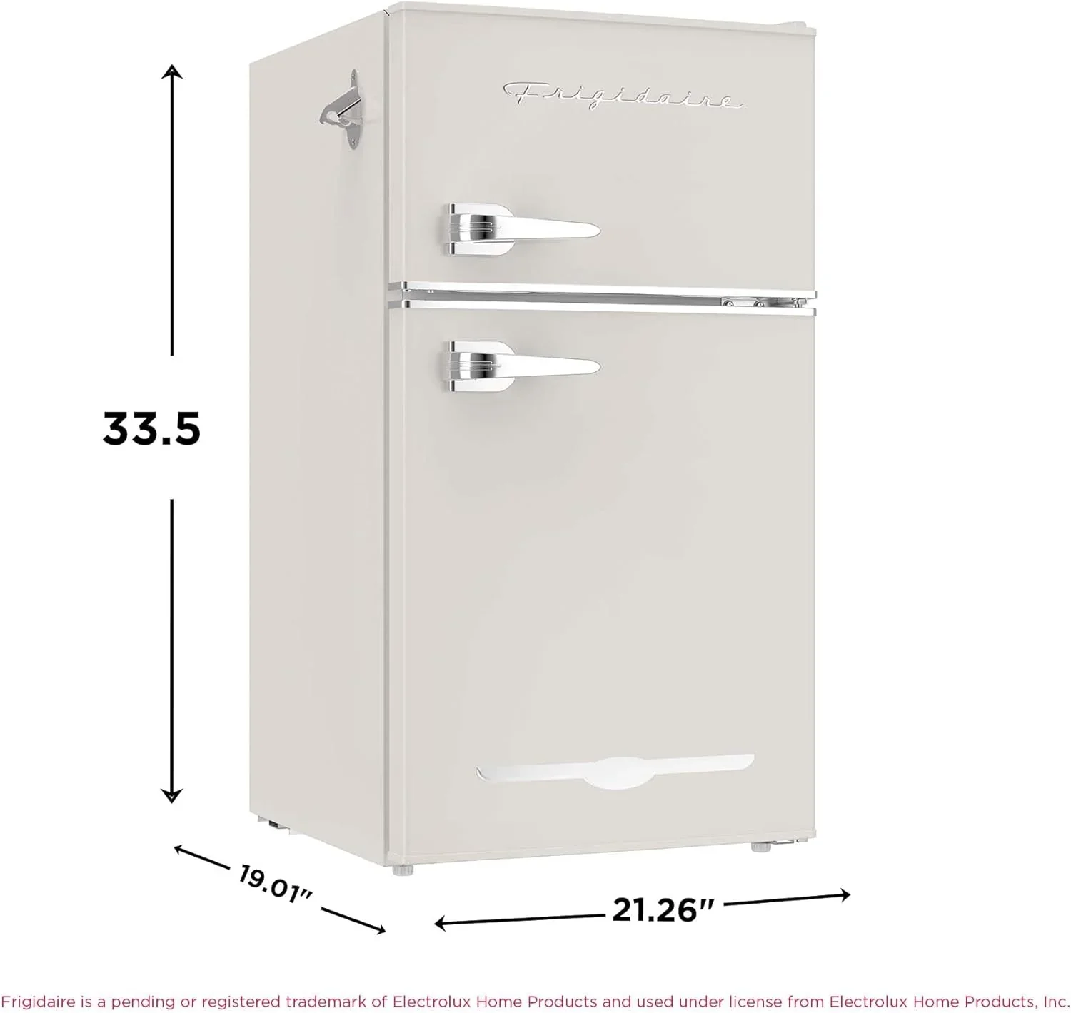 Frigidaire Retro Mini Fridge with Freezer Side Bottle Opener-Small 2 Door Refrigerator Office Bar