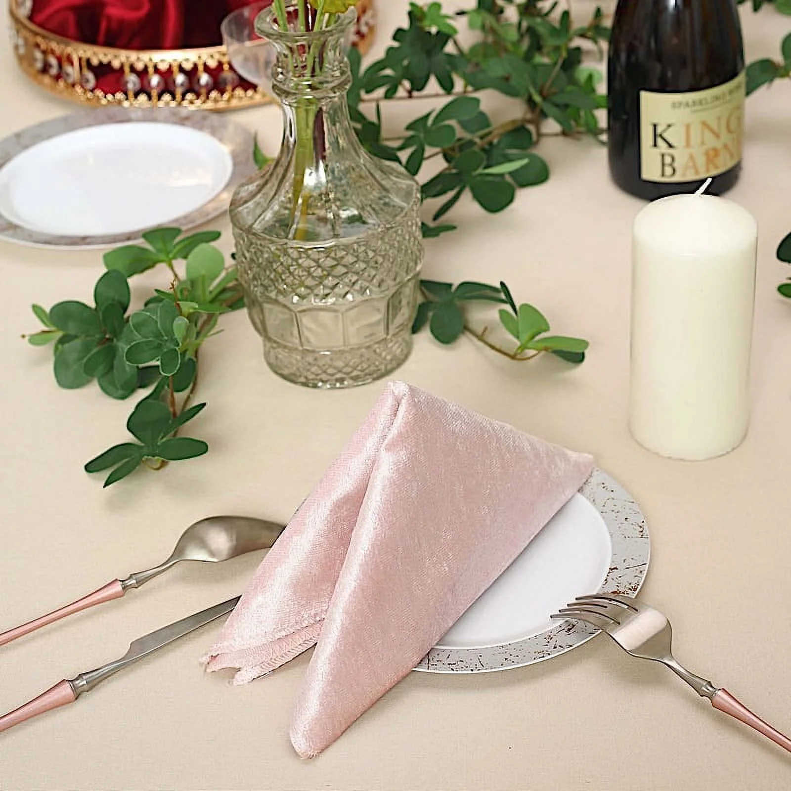 BalsaCircle 100 Pieces 20" x 20" Navy Blue Premium Velvet Napkins Linens