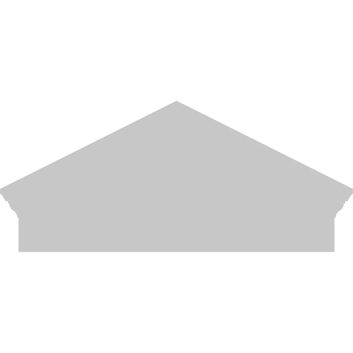 Ekena Millwork 52"W x 19-7/8"H x 2-3/4"P (Pitch 6/12) Peaked Cap Sunburst Architectural Grade PVC Combination Pediment