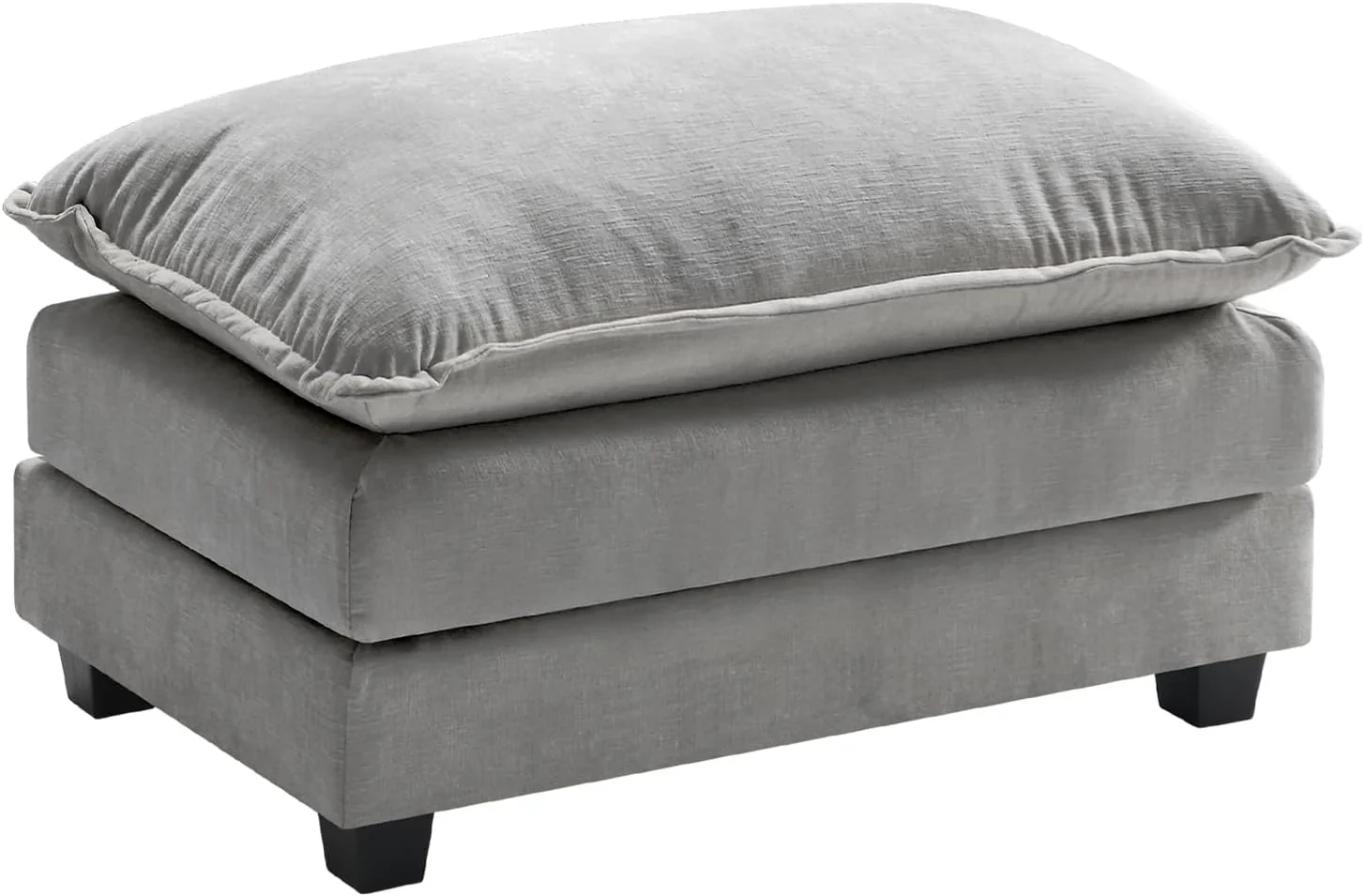 Ihanherry 146" U-Shaped Modern Sofa Modular Sectional Cloud Couch with 2 Ottoman, 6-Seat Chenille Deep Seat Sofa with 6 Pillows for Living Room, Bedroom and Apartment, Grey