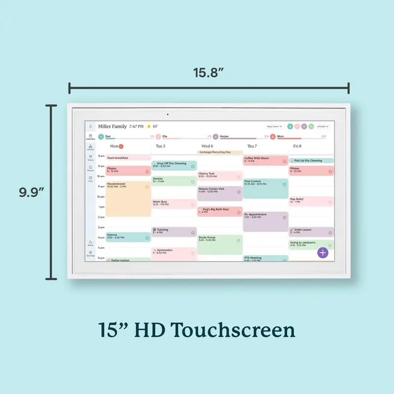 Skylight 15-Inch Digital Wall Planner And Family Chore Board – Interactive 2025 Calendar Display