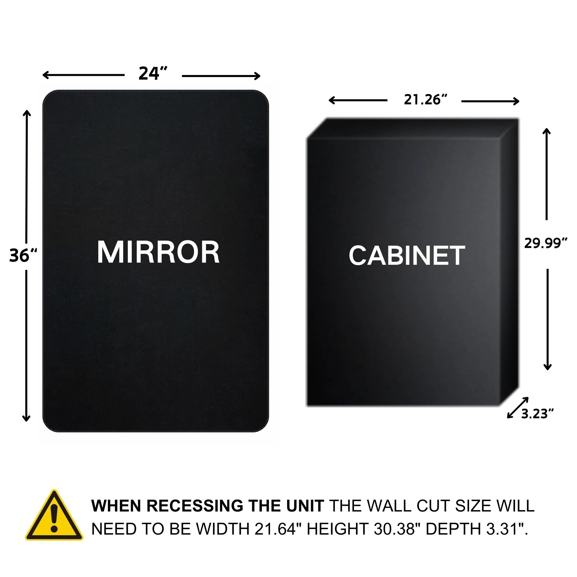 TEHOME WH Recessed Framed Medicine Cabinet with Mirror and Adjustable Shelves 16" x 24" - Chrome