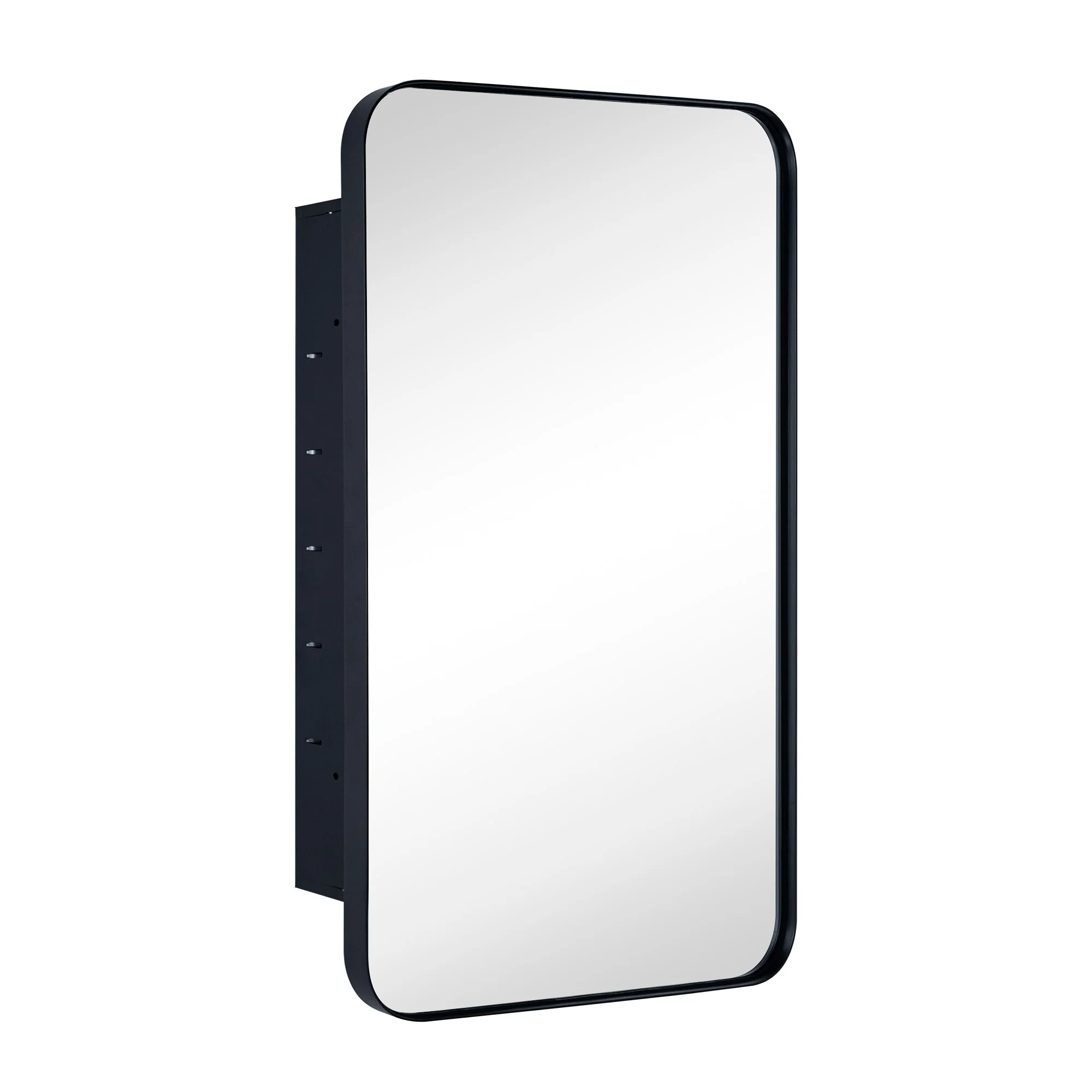 TEHOME WH Recessed Framed Medicine Cabinet with Mirror and Adjustable Shelves 16" x 24" - Chrome