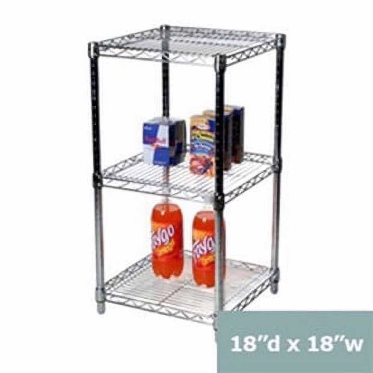 Shelving Inc. 18″ d x 18″ w Chrome Wire Shelving with 3 Shelves