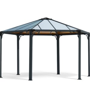 Palram - Canopia Monaco 15' x 13' Polycarbonate/Aluminum Hexagon Gazebo - Gray/Bronze