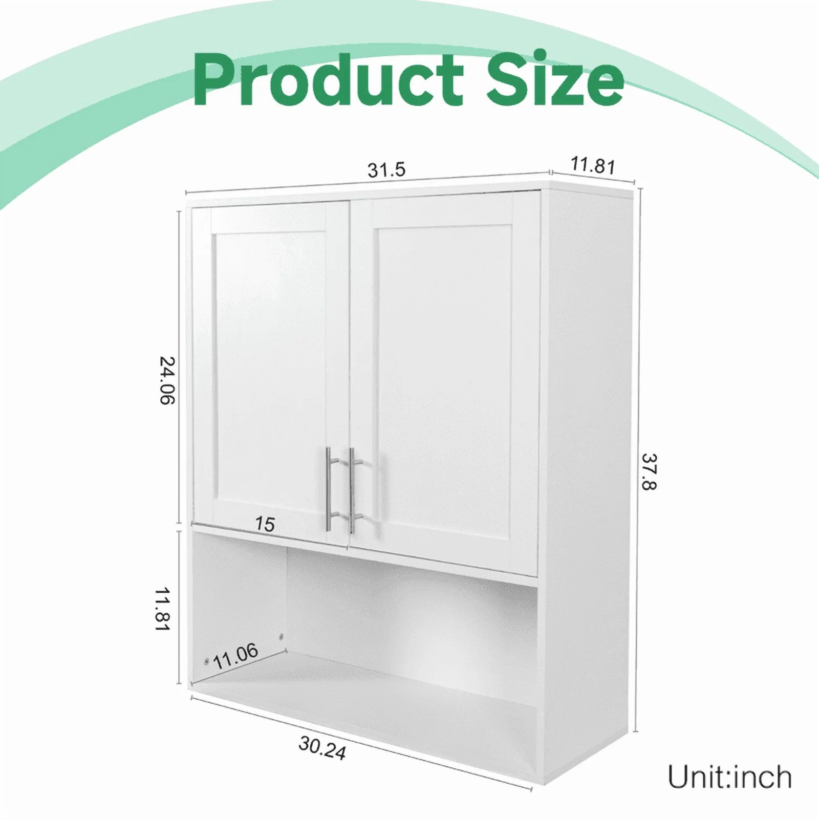 EBQOSK Wall Mounted Bathroom Cabinet, 31.5″D x 11.81″W x 37.8″H Vanity Mirror Cabinet with Facial Tissues Slot and Multifunctional Storage Area, Storage Cabinets for Laundry Bathroom White Style 2