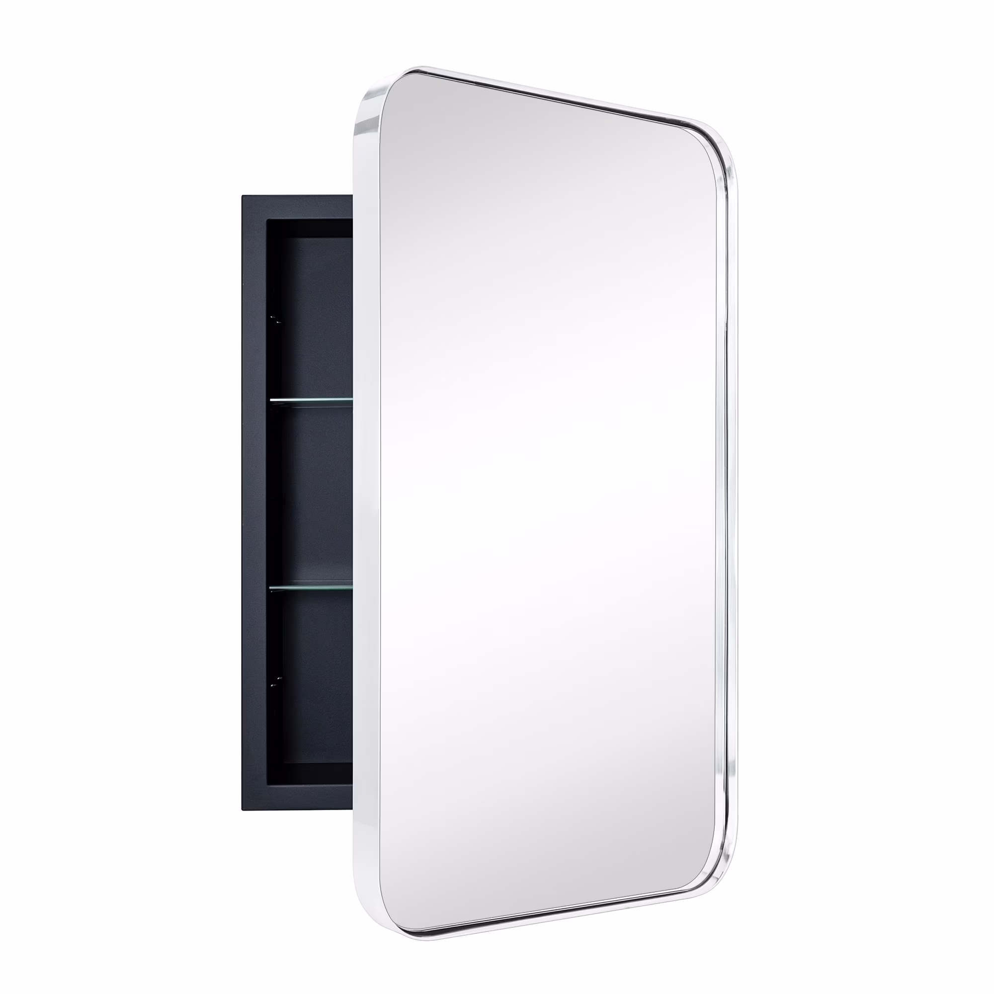 TEHOME WH Recessed Framed Medicine Cabinet with Mirror and Adjustable Shelves 16″ x 24″ – Chrome