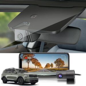Fitcamx 4K Dual Dash Cam Suitable for Kia Telluride 2023 2024 S LX EX SX X-pro X-Line (Part NO#S9500), OEM Look, Built-in WiFi & APP, 128GB Card