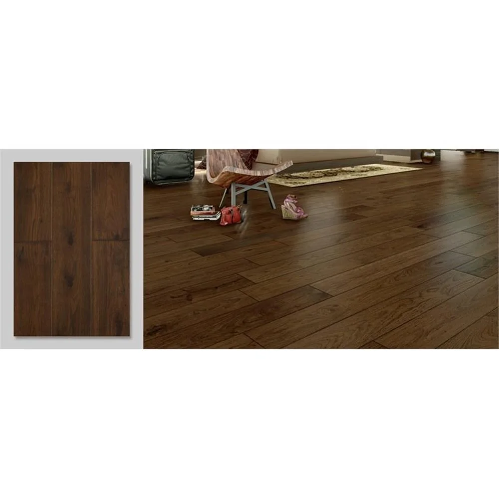 East West Furniture SP-7HH05 Sango Premier Engineered Wood Flooring - European Oak - 1/2 in x 7 in x Random Length Handscraped, 26.24 sqft/box, Shadow Grey