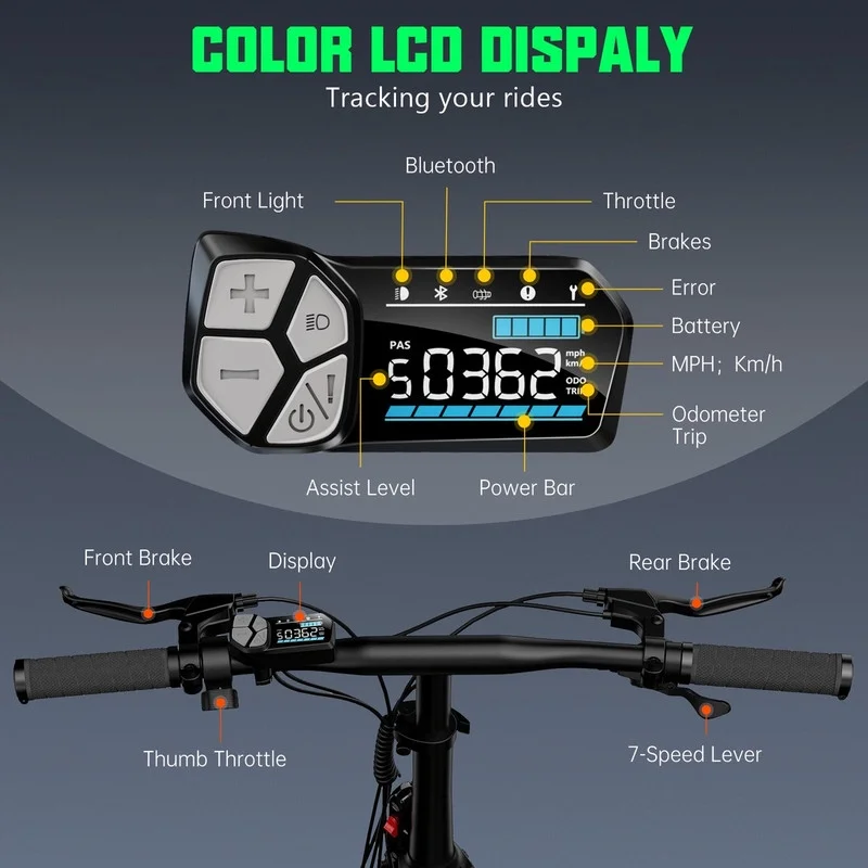 TST Foldable Electric Bike, 20in 4.0 Fat Tire, 48V 13Ah, 750W, Black – Buddy Pro
